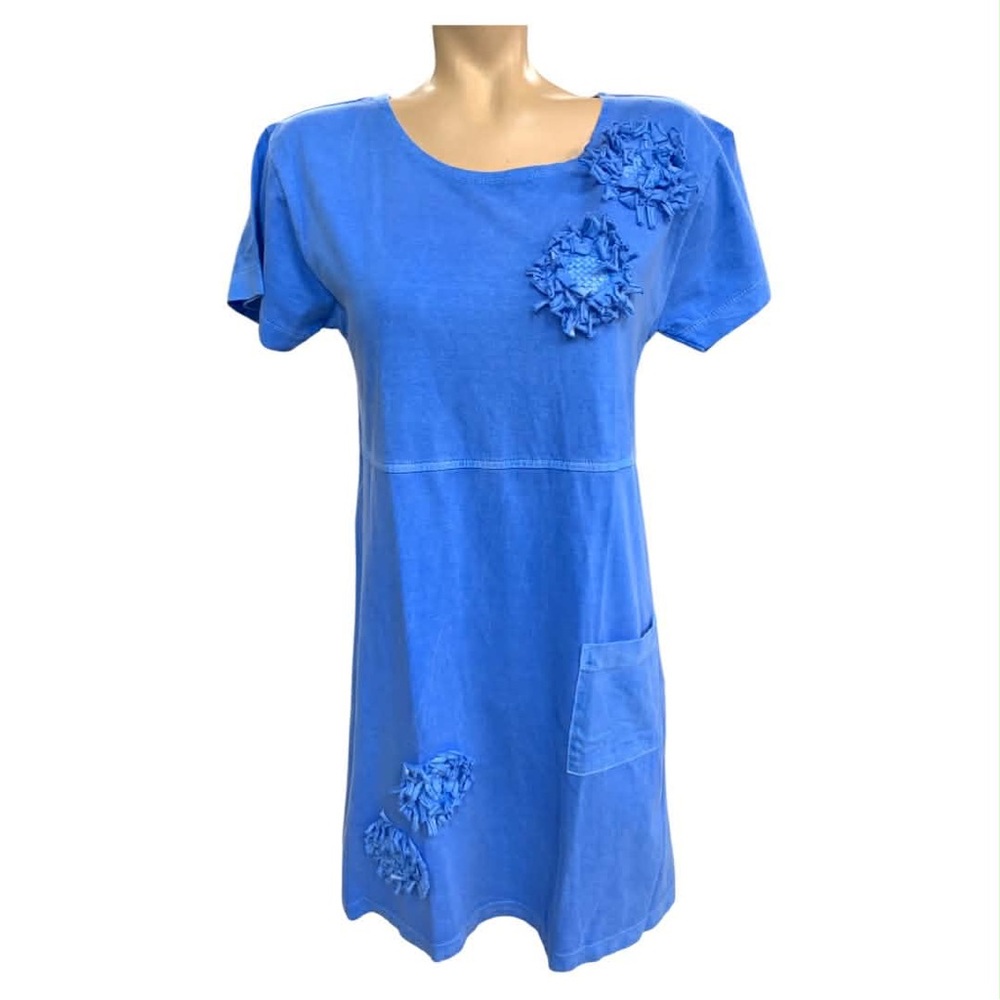 Mimi NWT Vibrant Blue Dress with Floral Details Size M